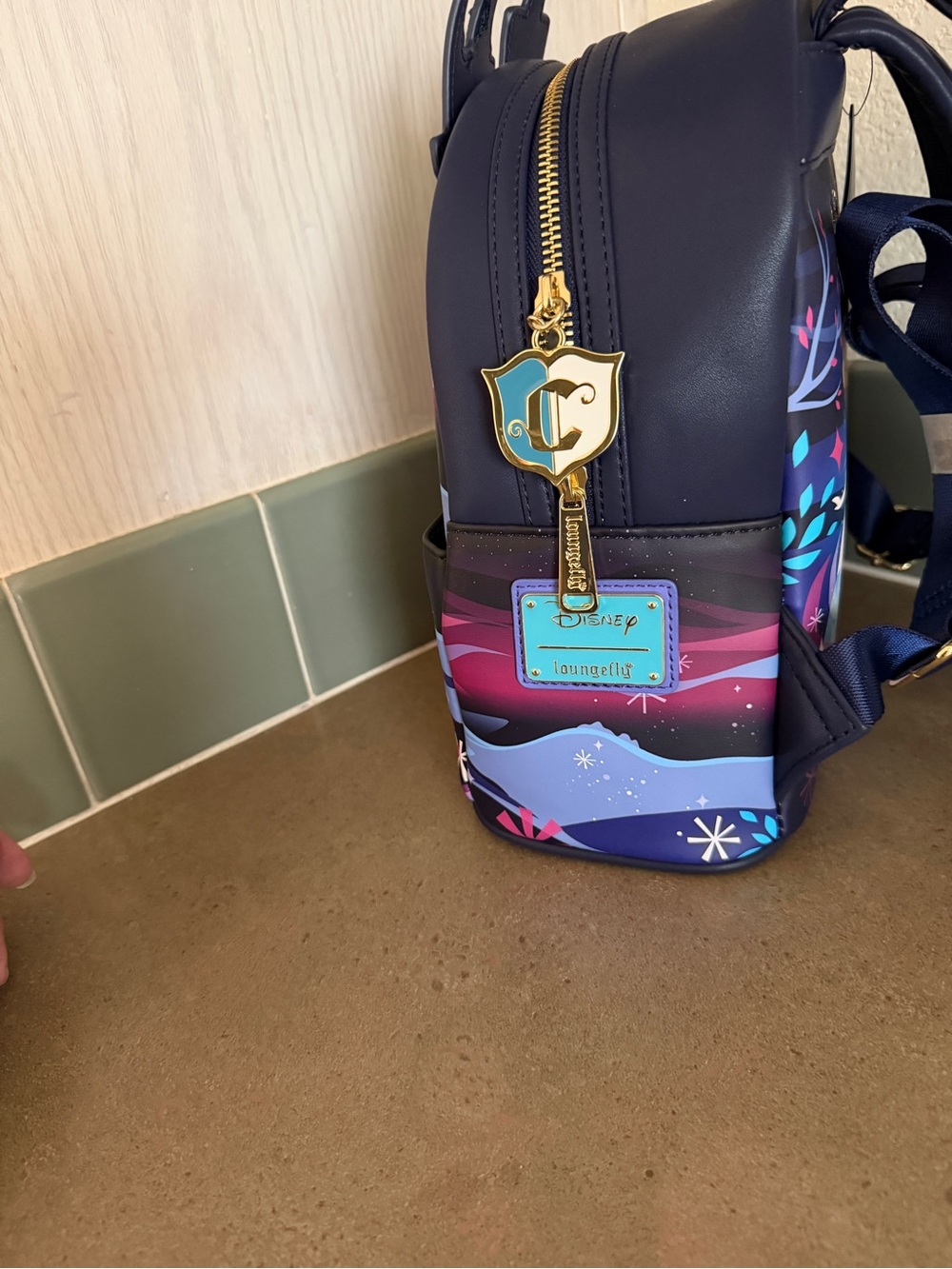 Loungefly Cinderella Castle & Carriage Themed Mini Backpack in Blue and Purple - Picture 4 of 4